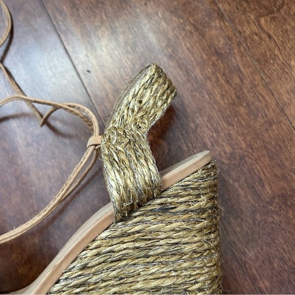 Schutz Natural Desert Aveline Lace Up Wedge Espadrilles Sandals Size 8.5 - Picture 9 of 16